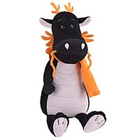 Мягкая игрушка Дракон Шаолинь в шарфике черный 23 см