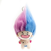 Мягкая игрушка "Тролли" на брелоке, 12 см, цвет МИКС