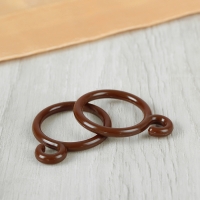 Кольцо для штор с крючком, d=35мм, цвет коричневый