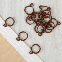 Кольцо для штор с крючком, d=35мм, цвет коричневый