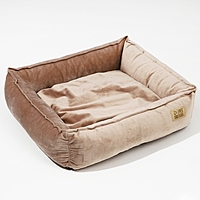 Лежанка велюровая Pet Lab, бежевая 45х40х15 см