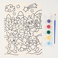 Набор для творчества. Раскраска с блестками "Зимняя"