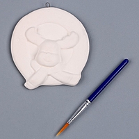 Елочное украшение под раскраску "Олень" с подвесом, кисть