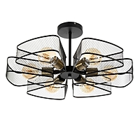 Люстра "Агава" 6хЕ27 40Вт черный 56х56х23см