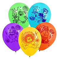 Воздушные шары 12" «С Днем Рождения», Союзмультфильм, набор 5 шт.