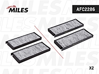 Фильтр салонный MILES AFC2286 угольный 2 шт.