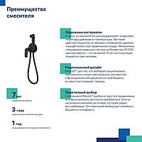 Смеситель для биде Milardo Rora RORBLR0M08, с гигиеническим душем, встраиваемый, черный