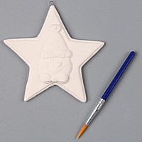 Елочное украшение под раскраску "Звезда со снеговиком", с подвесом