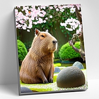 Картина по номерам 40х50 "Капибара" (28 цветов)   HR0604