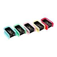 Точилка МИКС прорезиненная Классика неон (штрихкод на штуке)