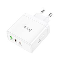 Сетевое зарядное устройство Hoco N30, USB/2Type-C, 3 A, белое