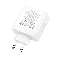 Сетевое зарядное устройство Hoco N30, USB/2Type-C, 3 A, белое