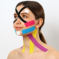 Кинезиотейп для лица, ширина 2,5 см., длина 5 м. микс