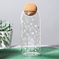 Банка для хранения "Сердечки", 1000 мл