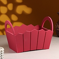 Кашпо деревянное 25×16×17 см "Мария", ручки боковые, МДФ, белое Бордо