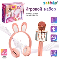 ZABIAKA Игровой набор микрофон + наушники с ушками "котик" SL-06160