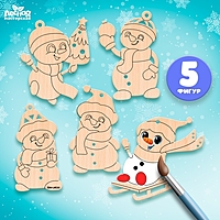Заготовки для творчества "Снеговики", 5 штук Т1260