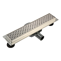 Трап ZEIN, c флaнцeм свободного вращения 360°, 7х40 см, d=40/50 мм, нерж. сталь, сатин