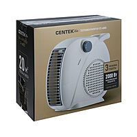 Тепловентилятор Centek CT-6003, спиральный, напольный, 2000 Вт, 3 режима, 20 м², белый