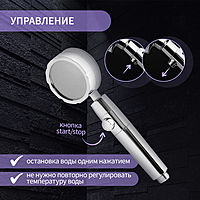 Лейка для душа ZEIN Z2349, с вентилятором, 1 режим, пластик/нержавеющая сталь, синий/хром