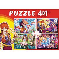 Пазл 4 в 1 Мир аниме 8-12-15-20 элементов