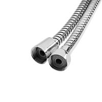 Душевой шланг ZEIN Z51PS, 200 см, цинковые гайки 1/2", пластиковая втулка, нерж. сталь, хром, Имп/Имп
