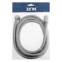 Душевой шланг ZEIN Z50PS, 200 см, цинковые гайки 1/2", пластиковая втулка, нержавеющая сталь, Имп/Имп