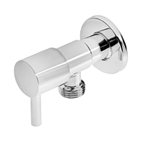 Кран угловой ZEIN, 1/2" х 1/2", кран-букса латунь, нержавеющая сталь, хром