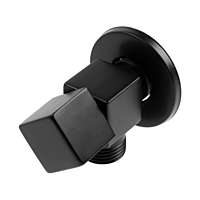 Кран угловой ZEIN, 1/2" х 1/2", квадратный, кран-букса латунь, цинк, черный