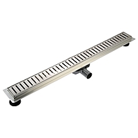 Трап ZEIN, c флaнцeм свободного вращения 360°, 7х80 см, d=40/50 мм, нерж. сталь, сатин