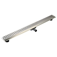 Трап ZEIN, c флaнцeм свободного вращения 360°, 7х100 см, d=40/50 мм, нерж. сталь, сатин