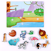 Обучающая доска с липучками «Где чей домик. Африка»