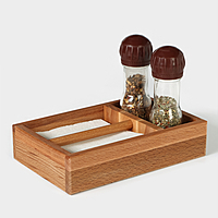 Салфетница-перечница, 14х21.5х7 см, бук