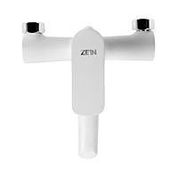 Смеситель для ванны ZEIN Z2746, излив 15 см, картридж 35 мм, с душевым набором, белый