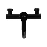 Смеситель для ванны ZEIN Z3491, изогнутый излив, душевой набор, нержавеющая сталь, черный
