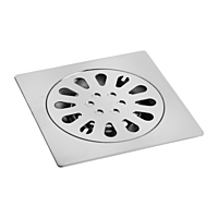 Трап ZEIN, 100х100 мм, вертикальный, внеш/внутр d=40/37 мм, нержавеющая сталь, хром