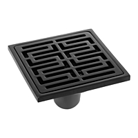 Трап ZEIN, 100х100 мм, вертикальный, d=40/50 мм, нержавеющая сталь, черный