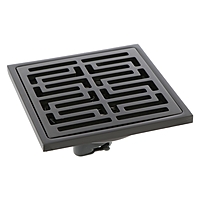 Трап ZEIN, 100х100 мм, вертикальный, d=40/50 мм, нержавеющая сталь, серый