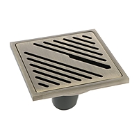 Трап ZEIN, 100х100 мм, вертикальный, d=40/50 мм, нержавеющая сталь, античная бронза