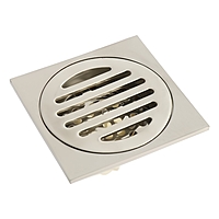 Трап ZEIN, 100х100 мм, вертикальный, с сеткой для задержки волос, нержавеющая сталь, сатин