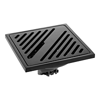 Трап ZEIN, 100х100 мм, вертикальный, d=40/50 мм, нержавеющая сталь, черный