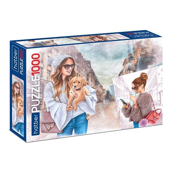 Пазл Девушка с собачкой 1000 элементов 1000ПЗ2_23826