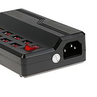 Зарядная станция WLX-838, 10 USB, 60 W, 12 А, выключатель, чёрная