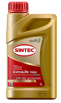 Масло моторное Sintec ExtraLife 7000 5W-30 A3/B4 1 л синт.