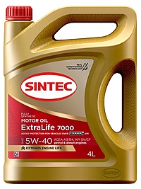 Масло моторное Sintec ExtraLife 7000 5W-40 A3/B4 4 л синт.