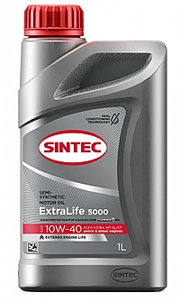 Масло моторное Sintec ExtraLife 5000 10W-40 A3/B4 1 л п/синт.