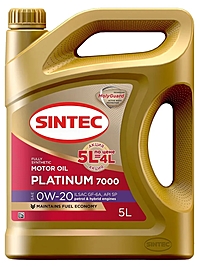 Масло моторное Sintec Platinum 7000 0W-20 GF-6A 5 л Акция!
