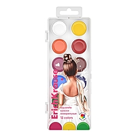 Краски акварельные 12 цветов ErichKrause "Pointes", без кисти, в пластиковой коробке с европодвесом