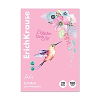 Бумага для акварели в папке А4, 20 листов ErichKrause "Колибри", 180 г/м2