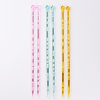 Спицы для вязания, прямые, d=8мм, 35см, 2шт, цвет МИКС